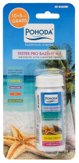 POHODA bazénová chemie - TESTER 4v1 - ZDARMA 50% (15 proužků)